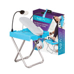 Pedicure foot rest with LED magnifier & drying fan