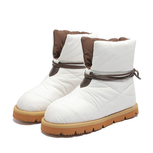Women's winter ankle snow round toe flat bottom boots