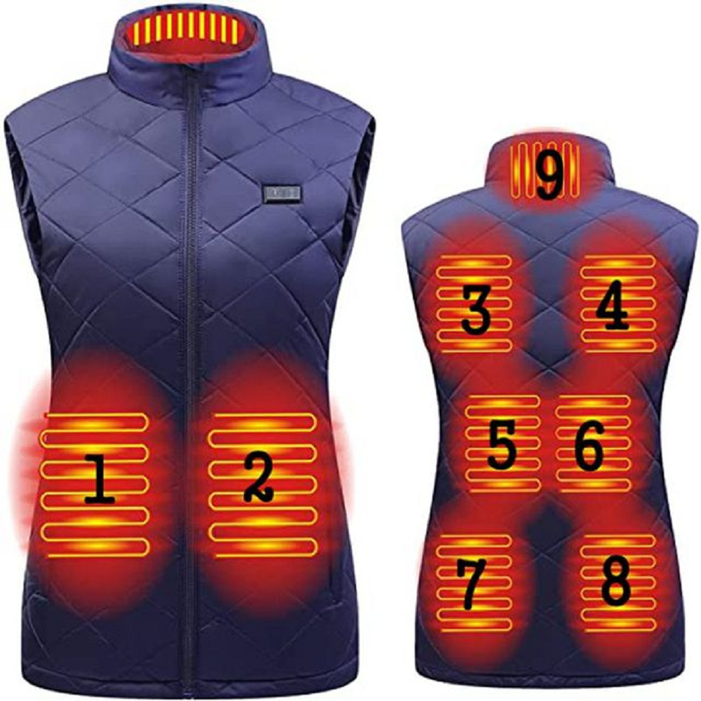 Women's 9 heated vest zones electric heated jacket