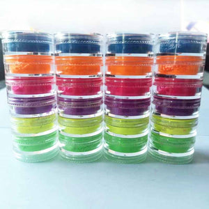 6 Colors Neon Fluorescent Nail Glitter Powder
