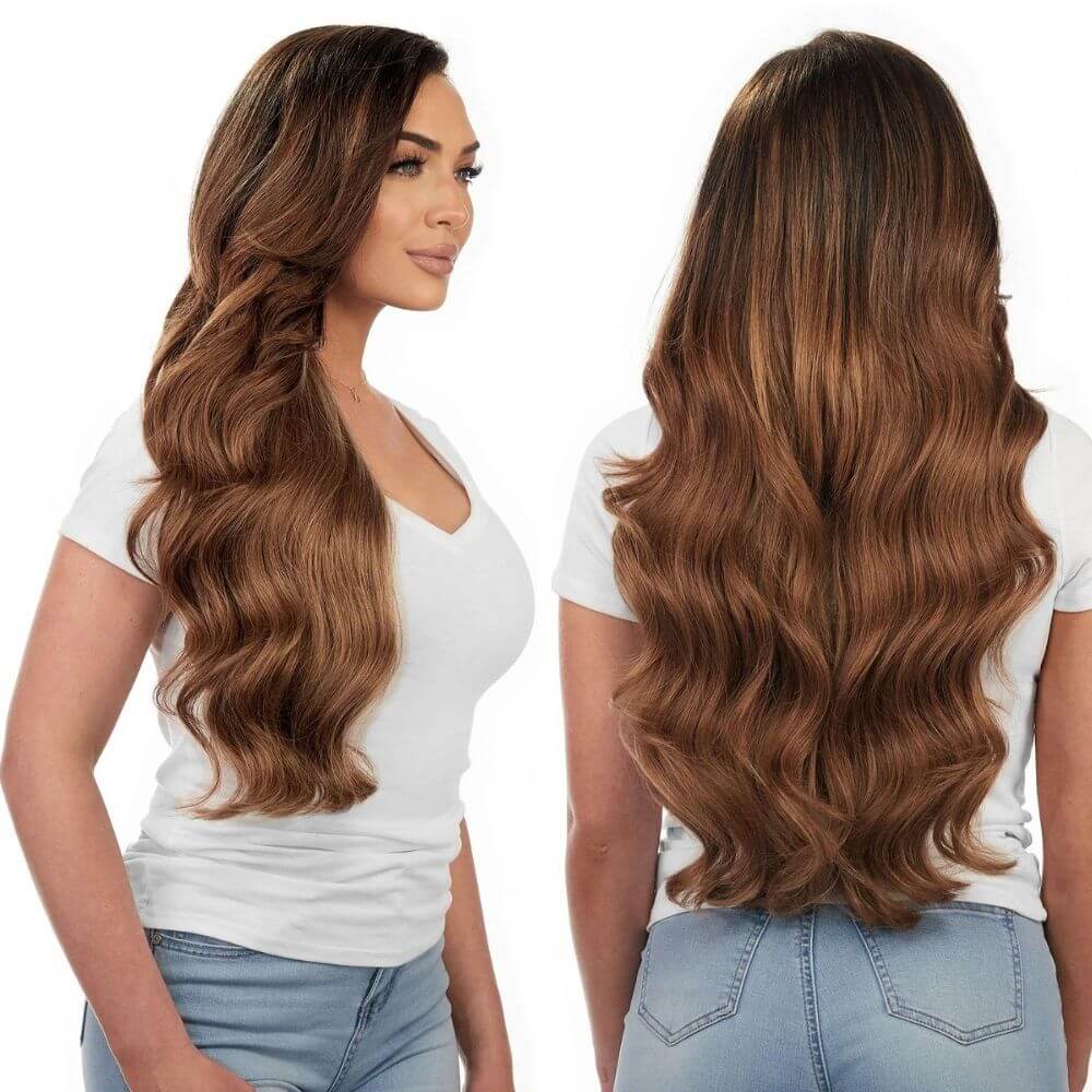 24 inch Clip in Hair Extensions Remy Human Hair Straight Real Natural Invisible Hair Extensions 7 Pieces