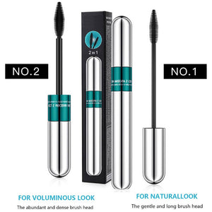 4D Silk Fiber Lash 2 in 1 Mascara For Natural Lengthening Waterproof And Thickening Effect