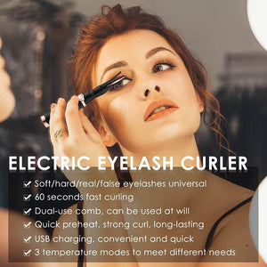 Premium Heated Eyelash Curler 3 Temperature Modes 48 Hours Long Lasting Clip-Type Electric Rechargeable