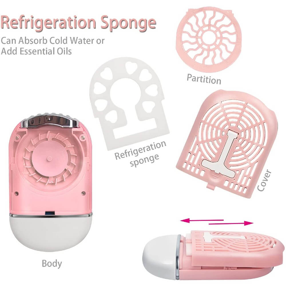 Multi-Purpose Fan Rechargeable Mini Handheld Eyelash and Nail Dryer with Built in Sponge