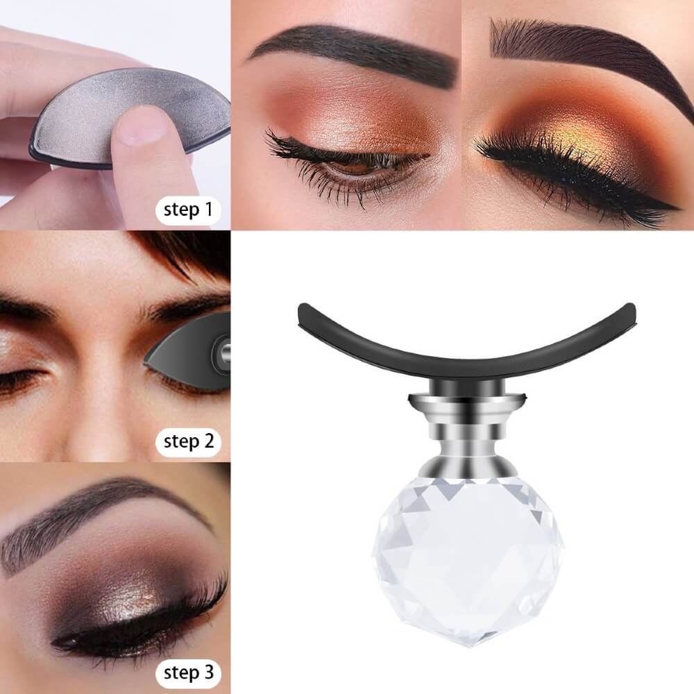 Cut Crease Eyeshadow Stamp Easy Instant Eye Shadow Powder Applicator with Crystal Handle