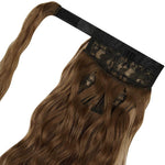 22 Inch Long Curly Wavy Natural Hair Ponytail Extension Clip in Drawstring Hairpiece