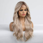 24 Inch Lace Front Wigs Real Human Wavy Hair 13x4 Lace Frontal Wig Pre Plucked Natural Colour