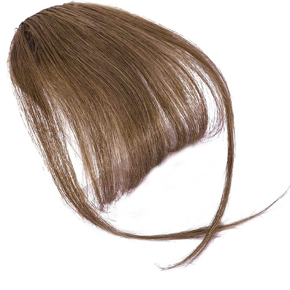 Clip in Bangs Hair Human French Fringe with Temples Hairpieces Air Bangs Flat Neat Hair Extension