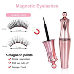 Magnetic Eyelashes with Eyeliner Applicator Mirror Kits 2 Pairs of Natural Look Reusable Lashes